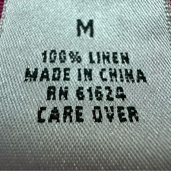 Laura Ashley Linen Button Front Pink Long Sleeve Blouse Jacket Size M - Picture 7 of 11